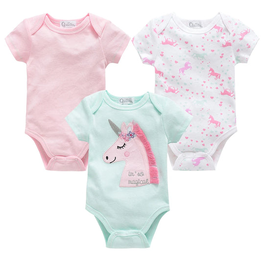 Magical 3 Pack Short Sleeve Baby Bodysuit